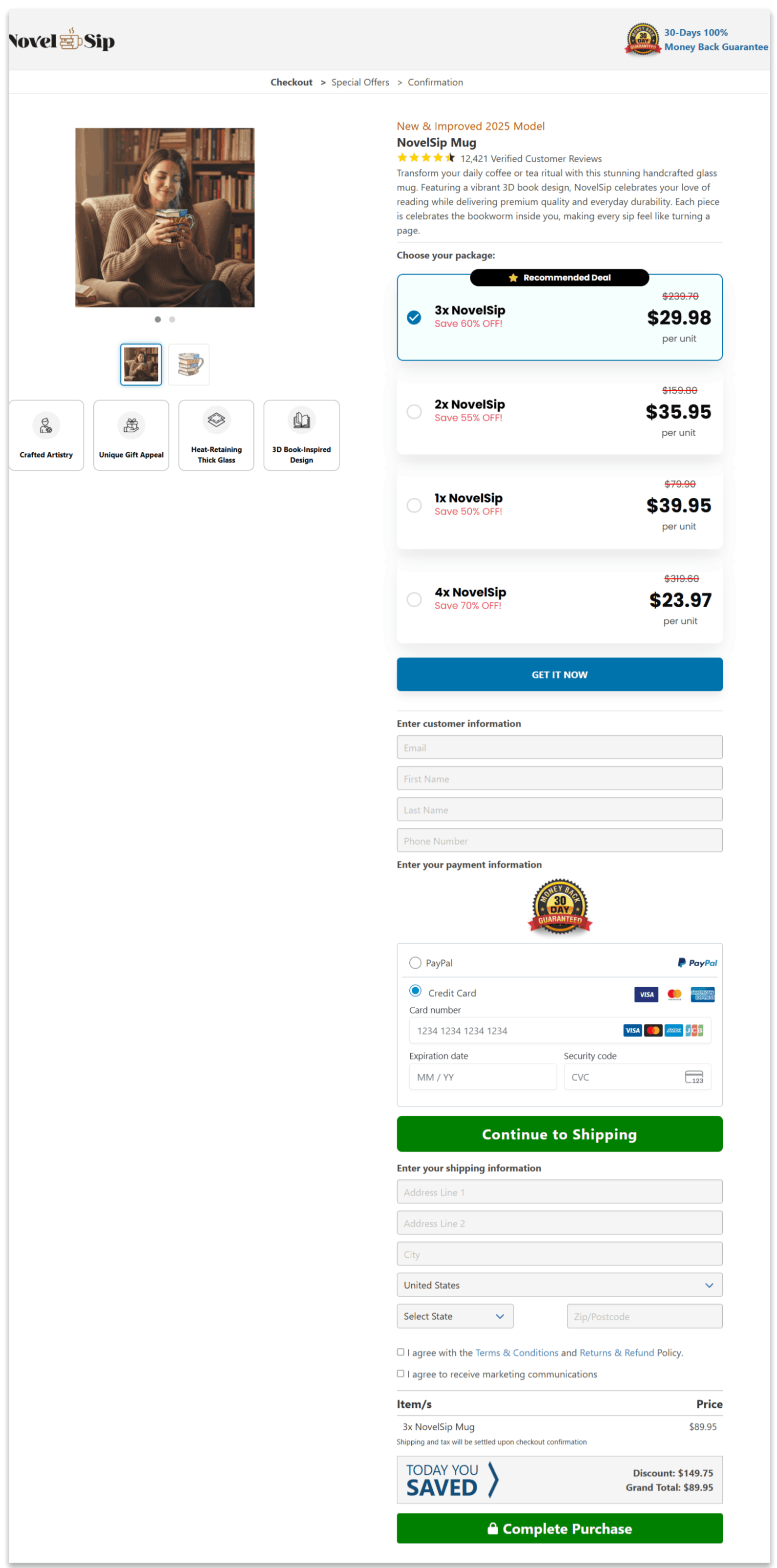 Novel SIP secure checkout page